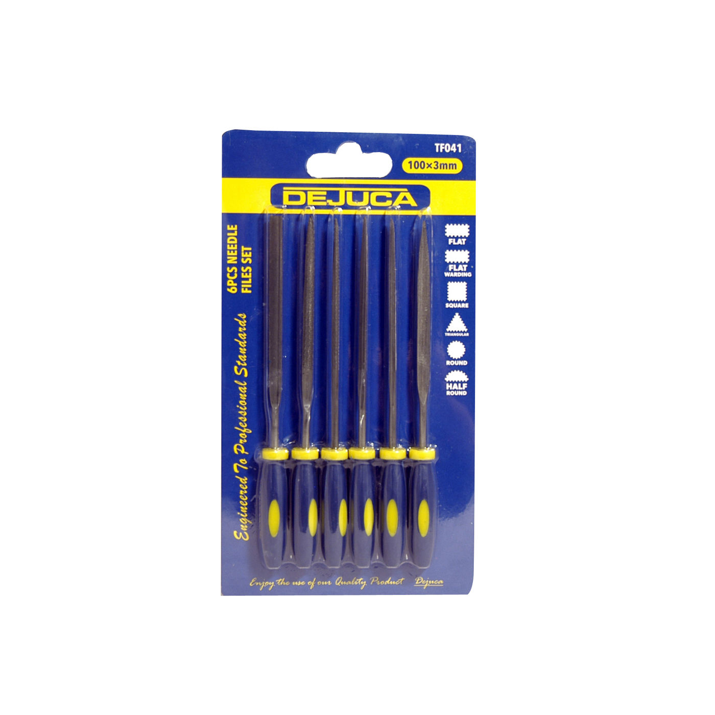Dejuca - Needle File Set - Plastic Handle - 6 Piece - 5 Pack