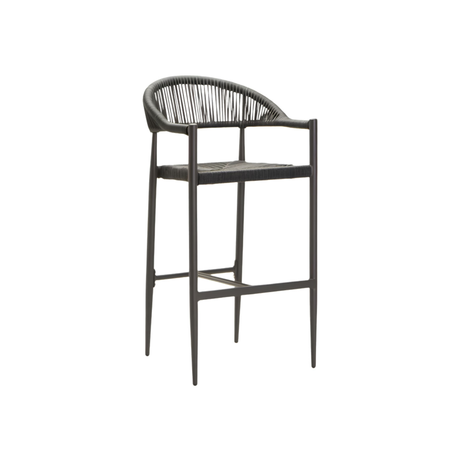 Weatherproof Aluminium & Rattan Outdoor Barstool