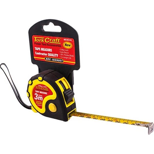 Measuring Tape  Multi Lock 3M X 16Mm Rubber Casing Matt Finish