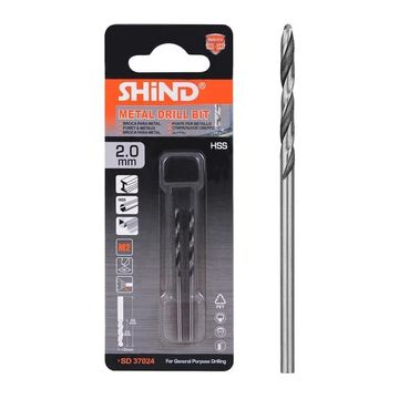 Shind Stainless Steel Twist Metal Drill Bit 2PCS 2.0MM