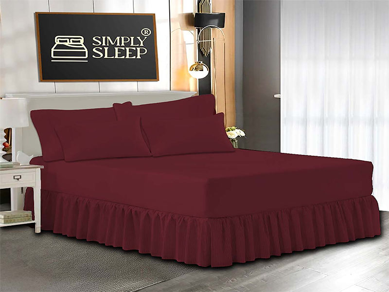 Simply Sleep - Everyday Collection - 05 Piece Combo Set - 90GSM - Pomegranate - Double (1pc)