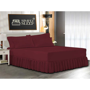 Simply Sleep - Everyday Collection - 05 Piece Combo Set - 90GSM - Pomegranate - Double (1pc)