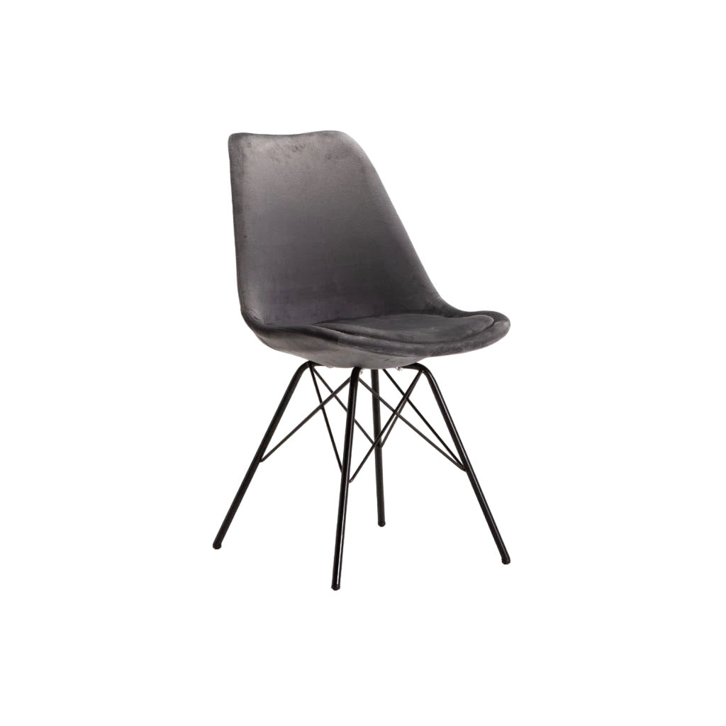 Vividitto - Lema Velvet Dining Chair - Grey