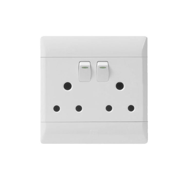 Cbi Double Switch Plug - 4X4 White