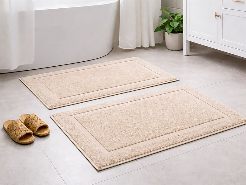 Hotel Collection 900GSM 50x80cms Bath Mats - 02 Pc Pack - Tapioca