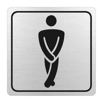 Gents Toilet Symbolic Sign - Black Printed on Brushed Aluminium ACP (150 x 150mm)
