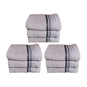 Royal Turkish Collection -450gsm -100% Cotton -Facecloth -Grey -Pack of 9
