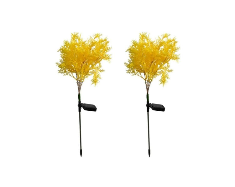 2-Pack Rime Flower Design Solar Light Outside Garden Patio Decorative -Yellow Rime Light