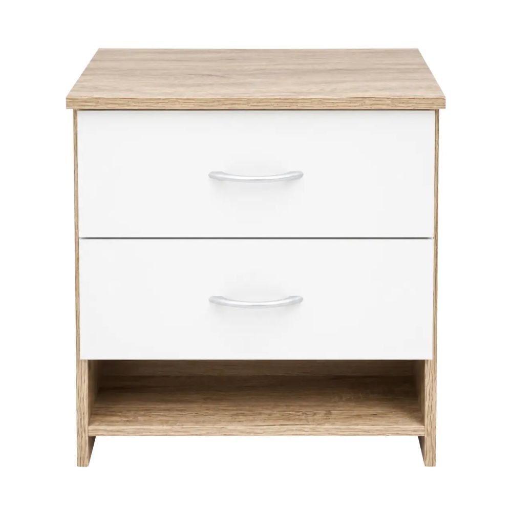 Modern 2 Drawer Nightstand 60cm – Compact Bedroom Bedside Table with Storage