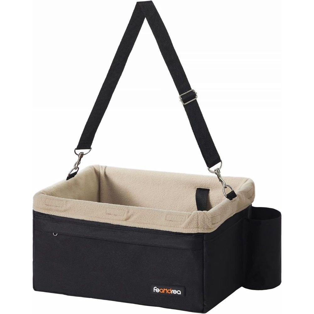 Feandrea Dog Car Seat with Adjustable Straps, Black
