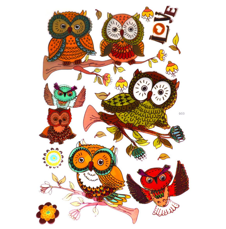 Kids 5D Wall Art Stickers Owl Option 7