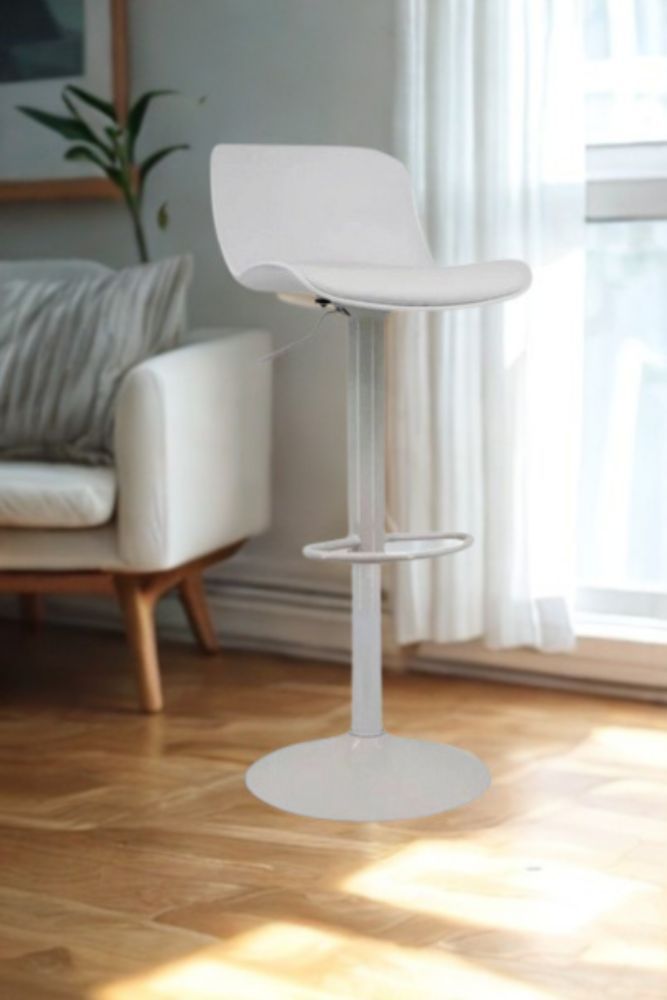 Adjustable Plastic Bar Chair 46 42 98 cm – Swivel Counter Stool with Footrest