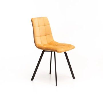 Vividitto - Brag velvet Dining Chair - Mustard
