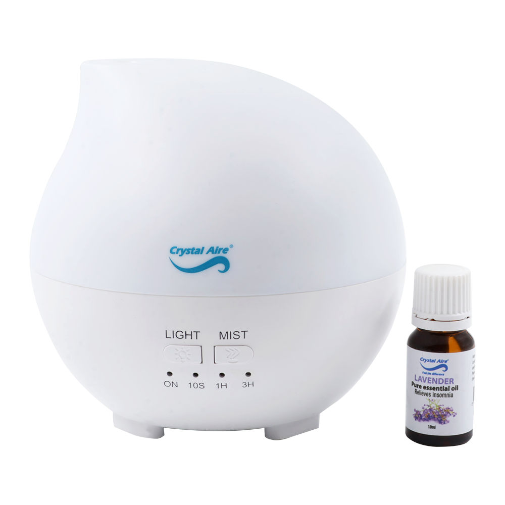 Crystal Aire Aroma Raindrop Diffuser with 10ml Lavendar Essential Oil