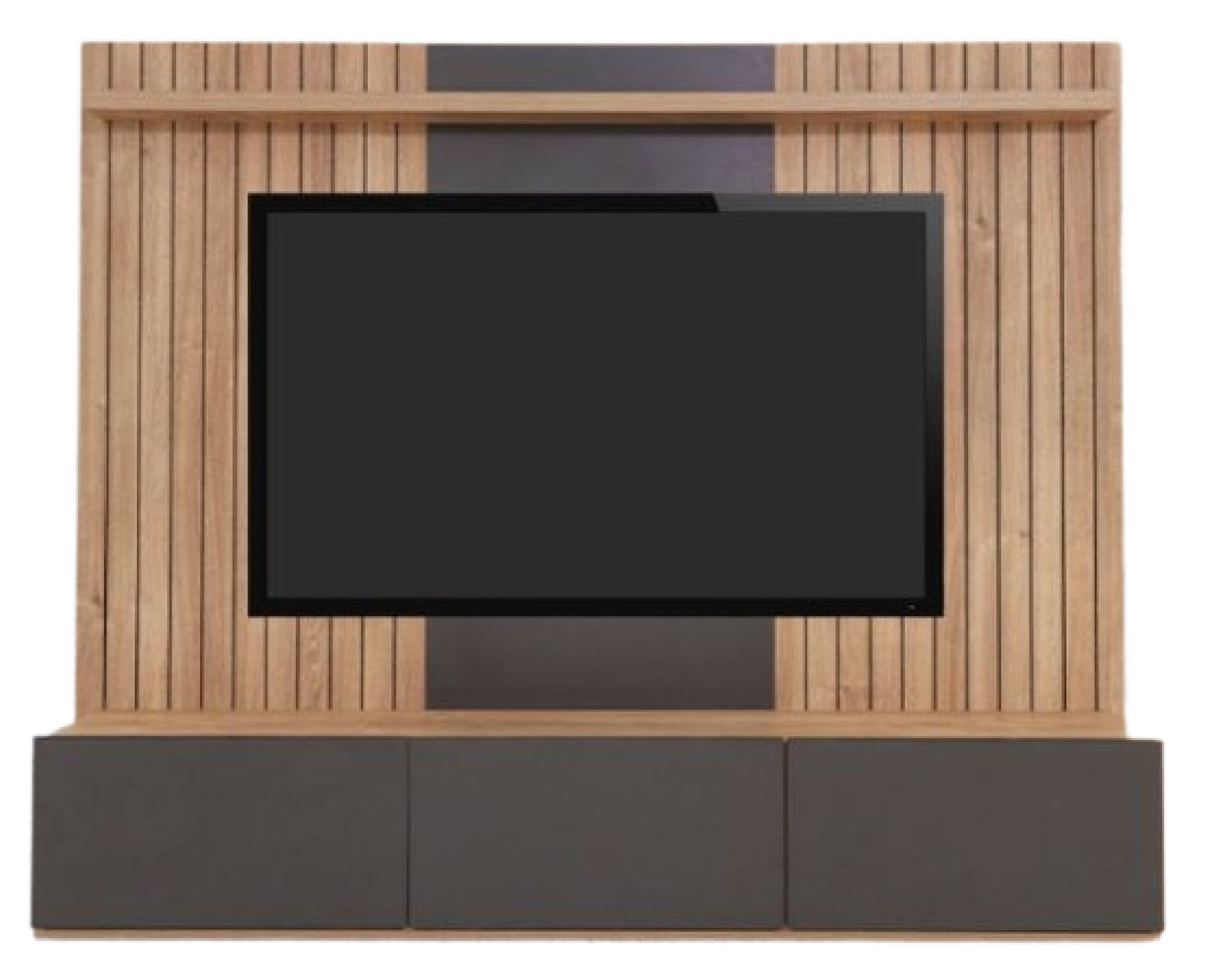 Monte Carlo Wall-Mounted TV Unit - Karlstad Oak & Vermont Slate