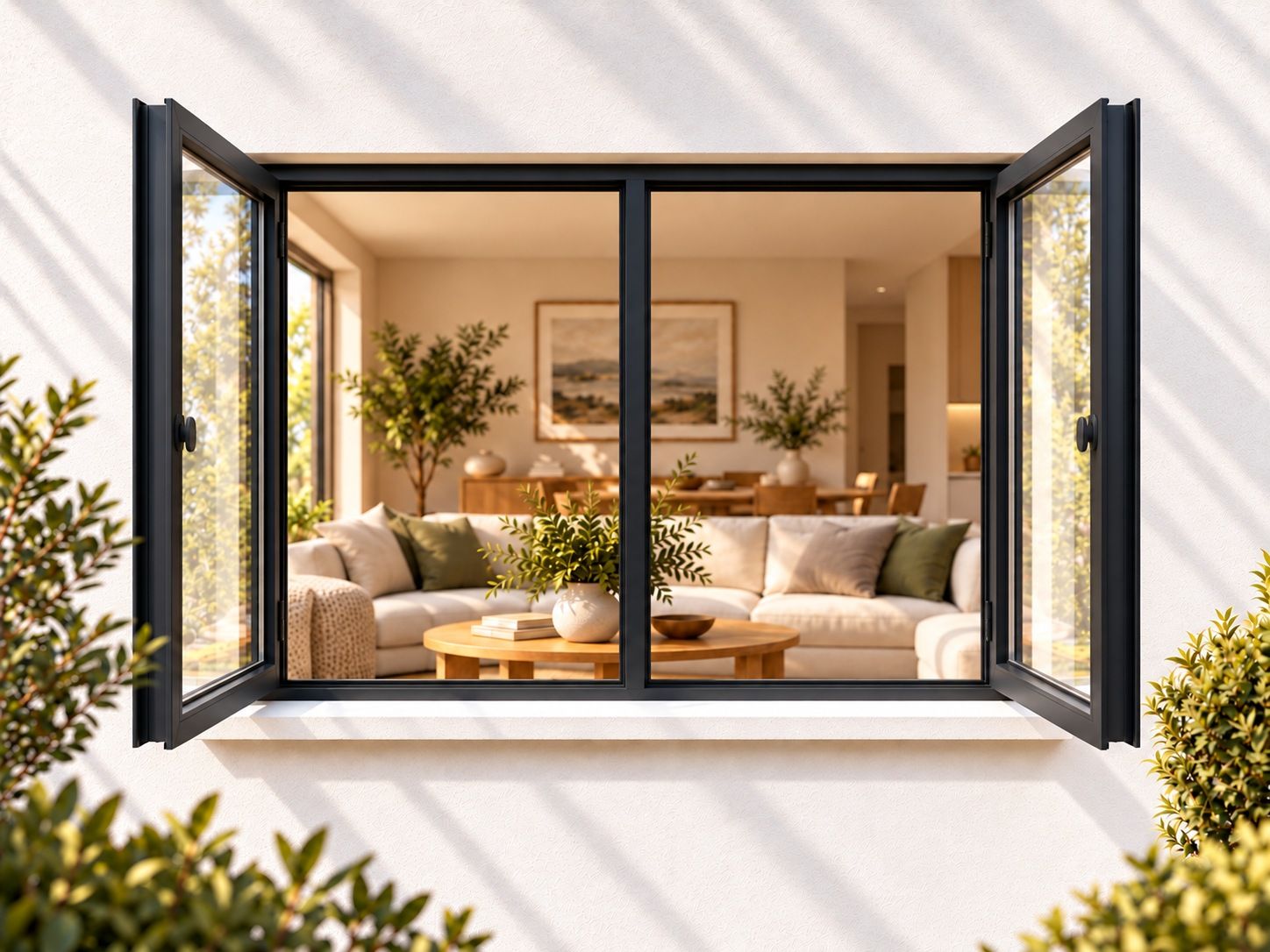 Kenzo Premium Side-Hung Aluminium Window - Charcoal, 1200 1200 mm, Double Side Opener