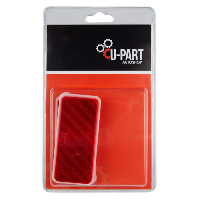 Bulk Pack x 10 U-Part Reflector Square Stick-On Red 90mm 2 Pack