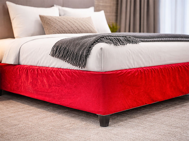 Hotel Collection Luxury Velvet - Faux Suede - Base Wrap - True Red - Double - 01 Piece Pack