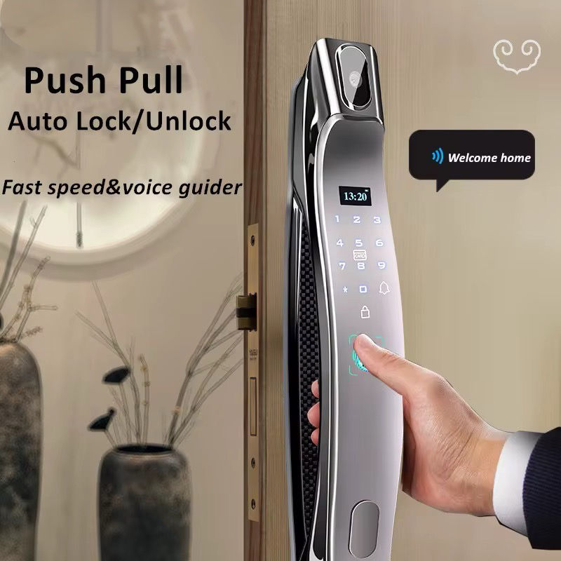 3D Face Real-time Intercom Smart Door Lock Security Face Camera Intelligent Fingerprint Password Biometric Electronic Key Unlock