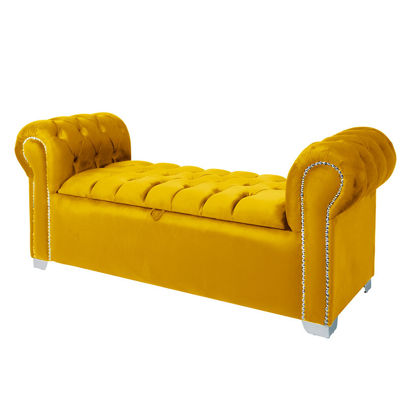 Destiny Sleigh Storage Ottoman-King-Yellow