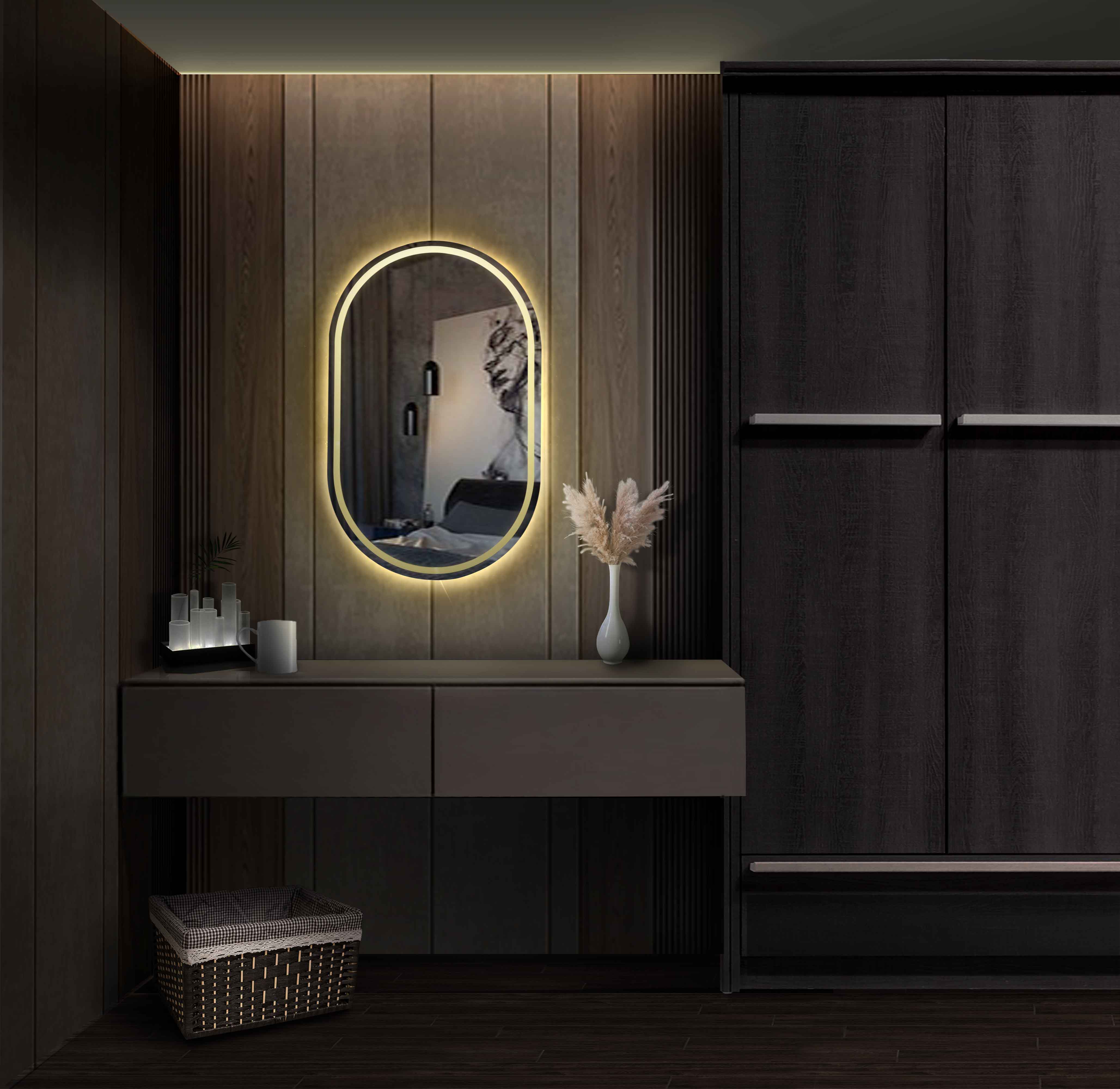 Paramount Mirrors & Prints - Oval Frameless LED Mirror 800x500
