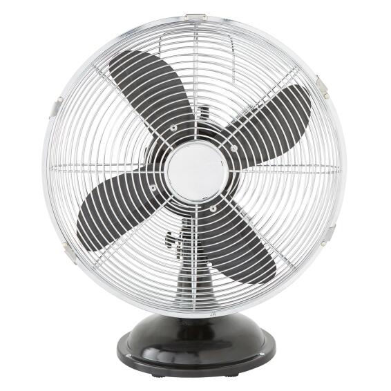 Metal Desk Fan Black 30cm 15W  