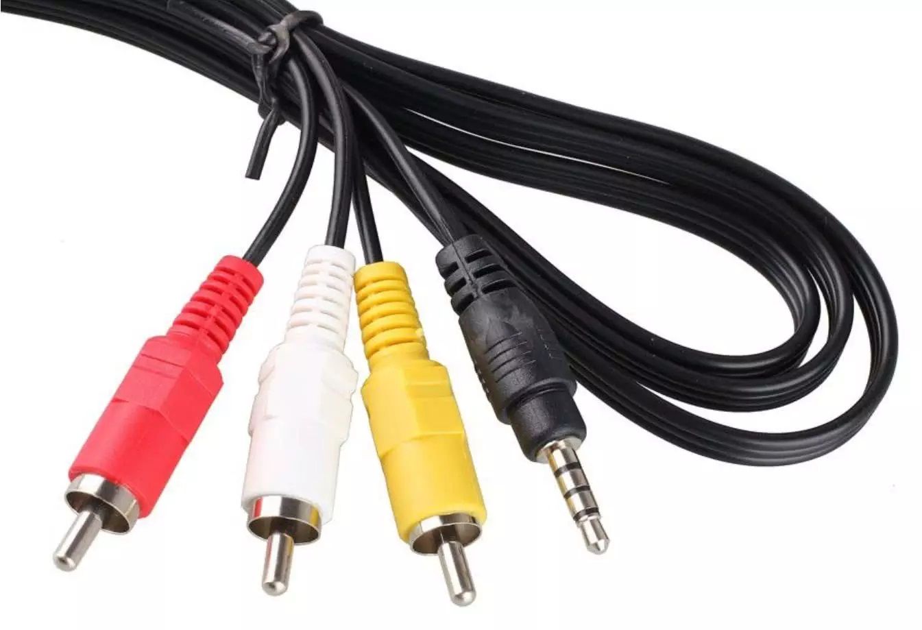1.2 Meter Male 3.5mm to 3 RCA AV Cable | TRRS Jack | 4 Pole Jack | 3.5mm to Composite video / Stereo Audio