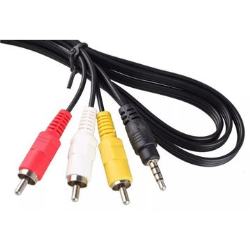 1.2 Meter Male 3.5mm to 3 RCA AV Cable | TRRS Jack | 4 Pole Jack | 3.5mm to Composite video / Stereo Audio