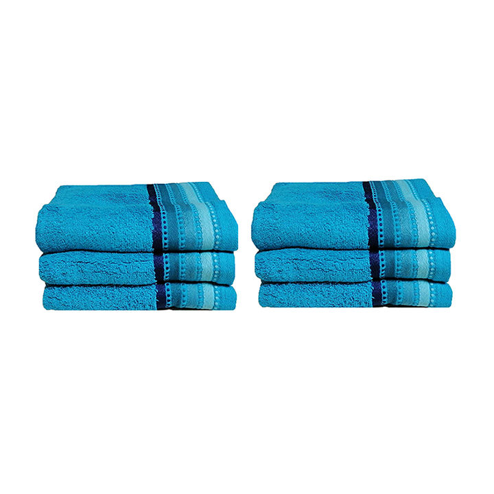 Royal Turkish Collection -450gsm -100% Cotton -Facecloth -Teal -Pack of 6