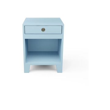 Furnwood Bedside Table One Drawer Aqua Blue