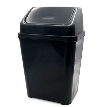 Woodly Flip Top Bin, Black, 10L