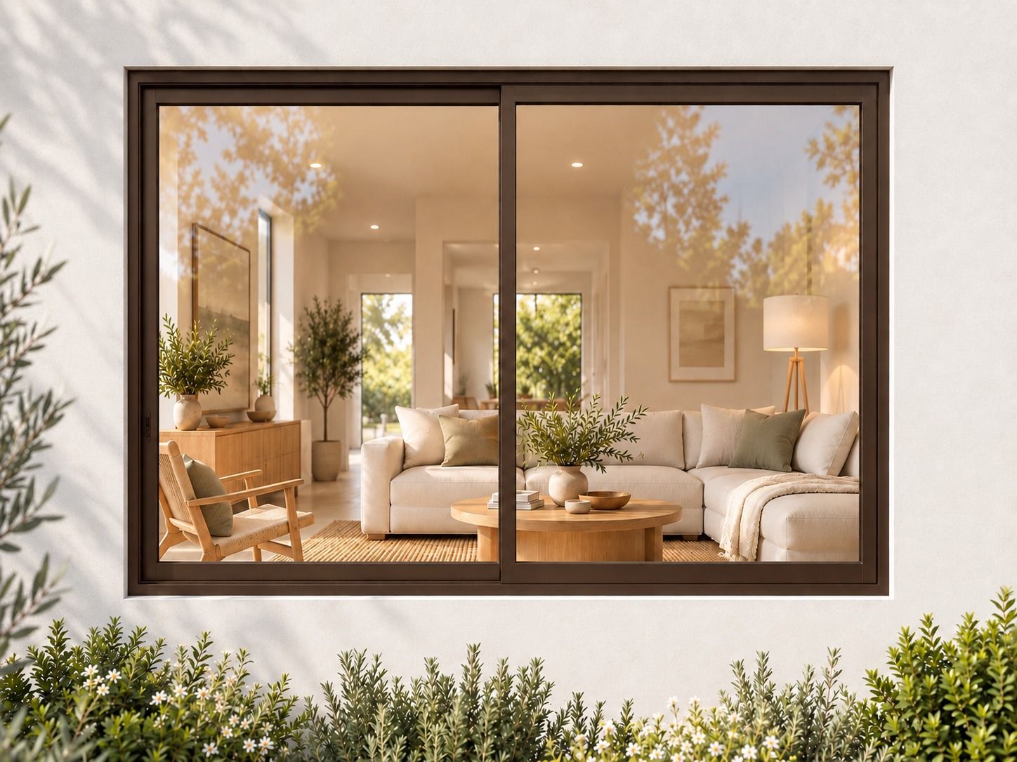 Kenzo Aluminium Sliding Window - Bronze, 1800 1200 mm, Two Sliding Panels