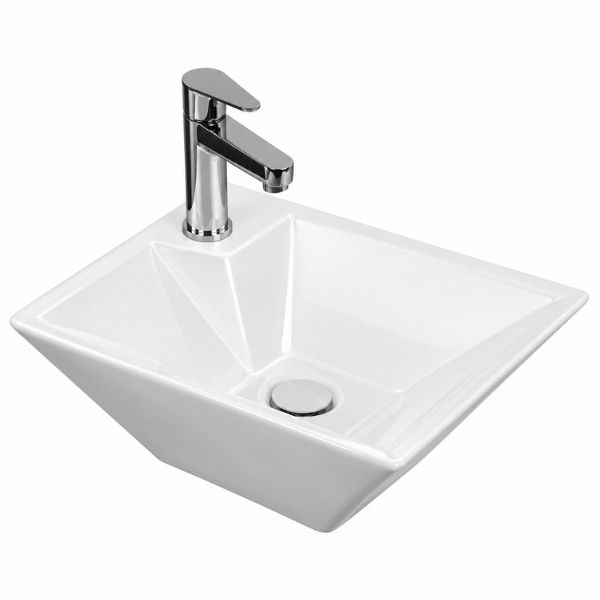 Counter top Ceramic Basin Candy / table top - White