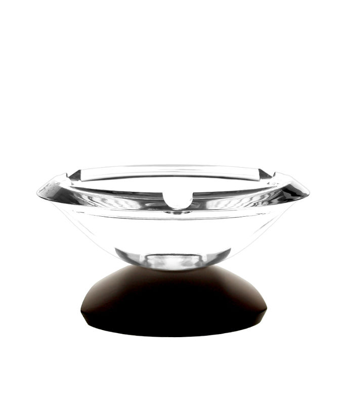 Ashtray with wooden base - Set of 1