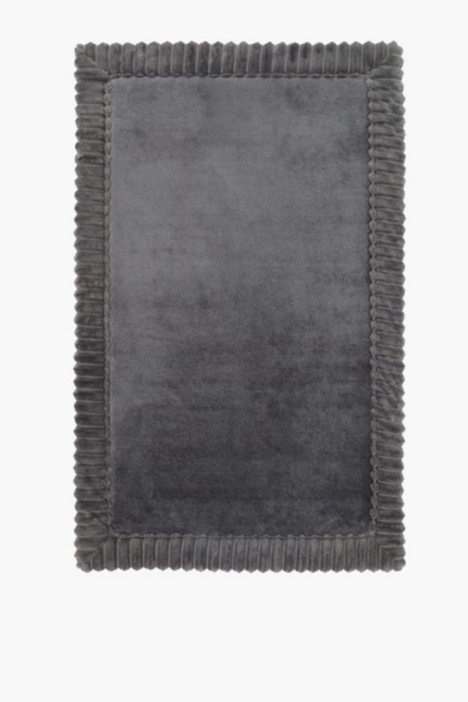MEMORY FOAM RIBBED BORDER BATH MAT LARGE 5080cm Cushioned & Stylish Bathroom Mat