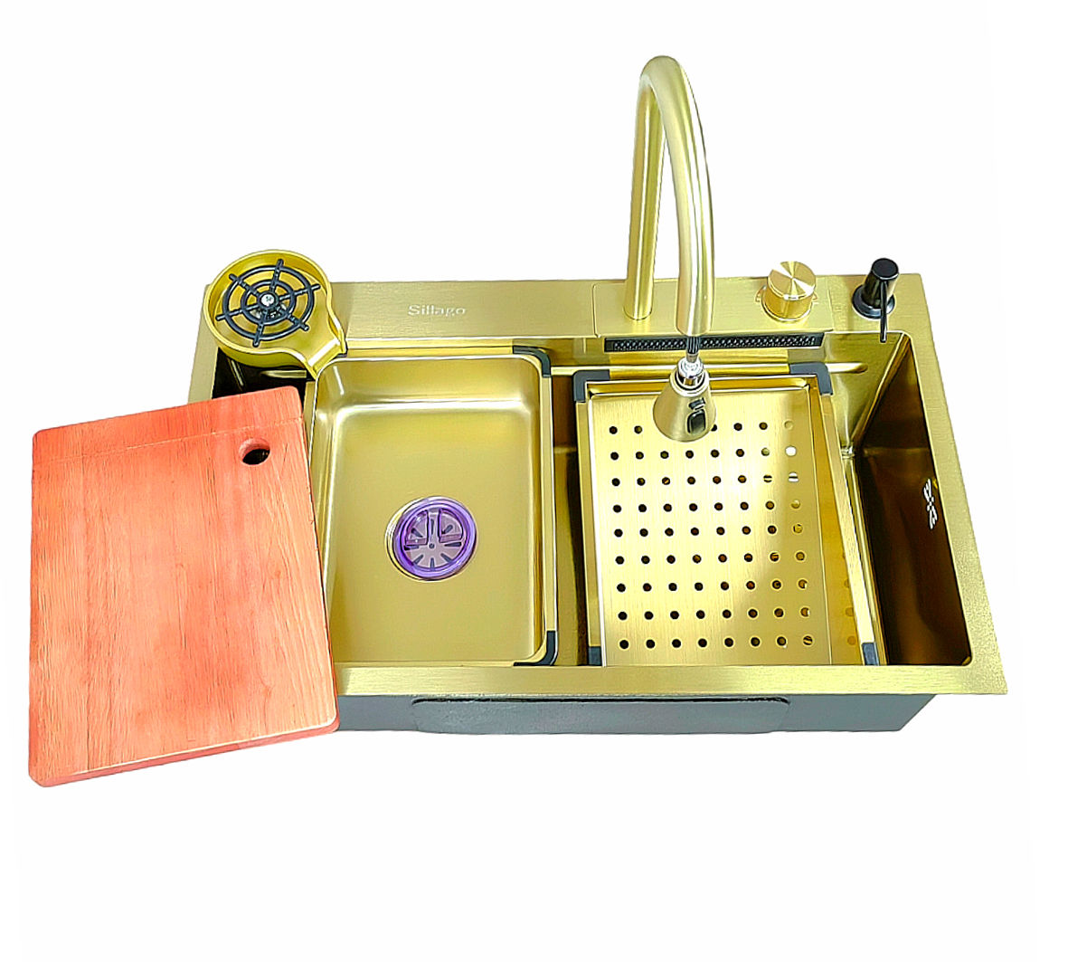 Clarina Drop In Kitchen Sink With Accessories- Gold