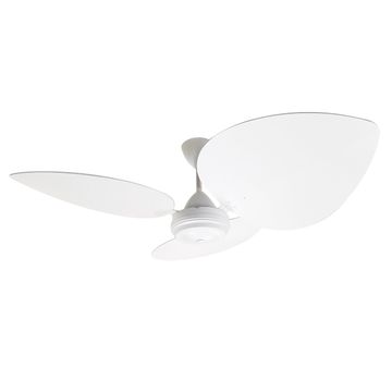 Motor High Breeze 100 Matt White Blade Wood 3 1400mm Palm Leaf Oval + Reg2F Wall Controller