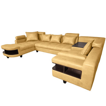 Clarence U Shape Sectional Corner Sofa- SD-Caramel