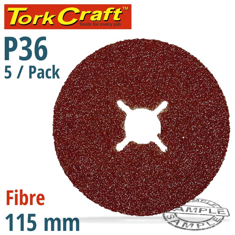 Fibre Disc 115mm 36 Grit 5 Piece - 6 Pack