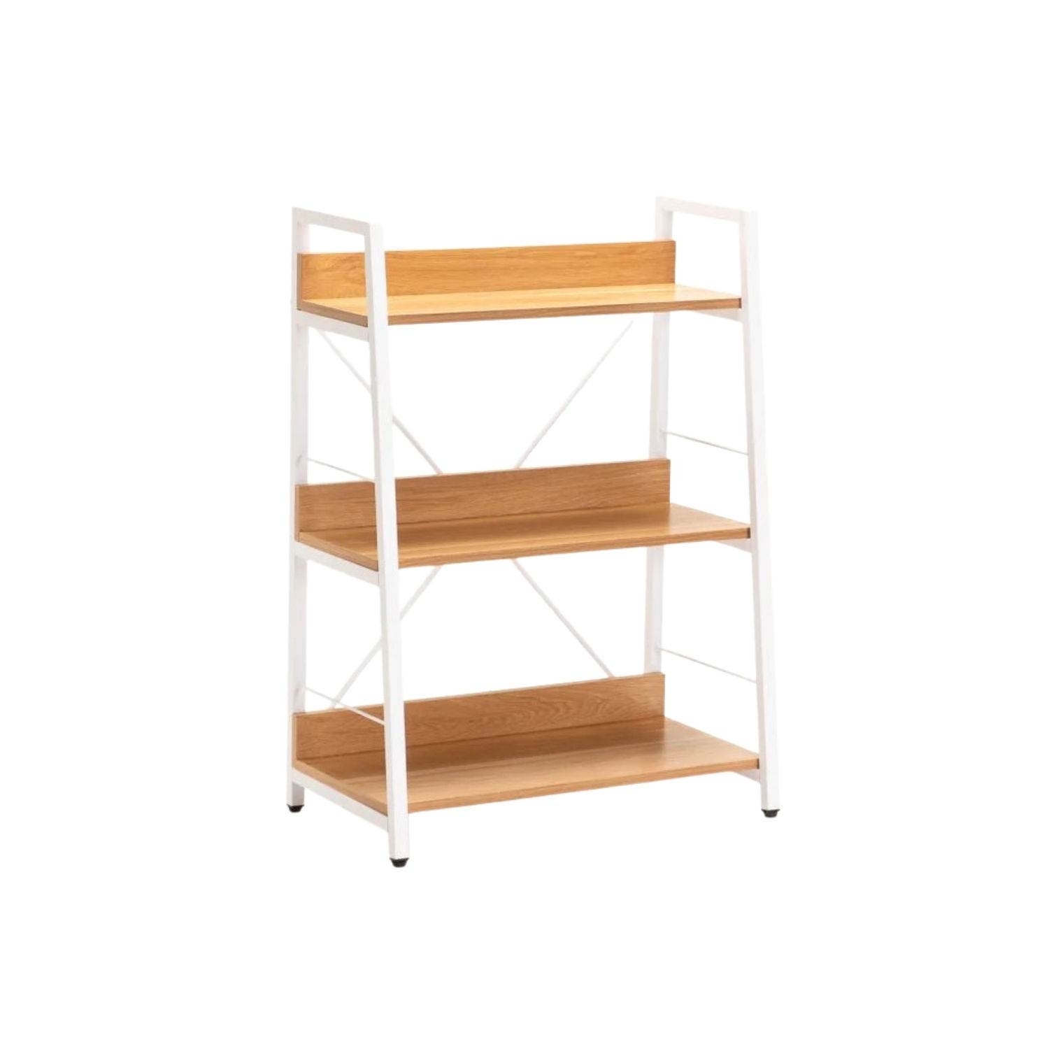 3-Tier Wooden Shelf Unit with Sturdy Metal Frame - Beech