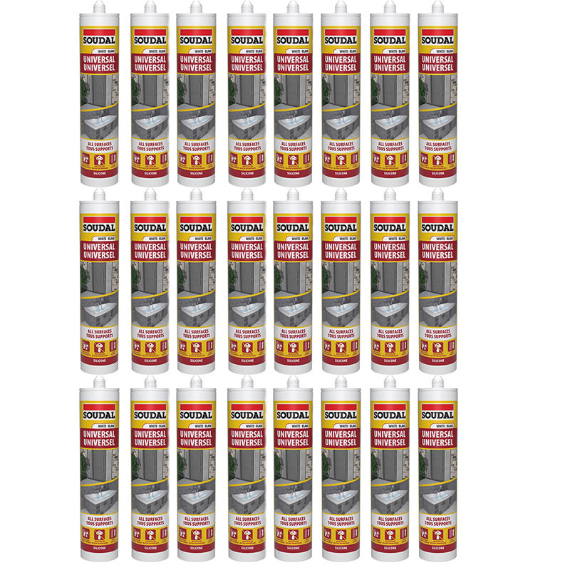 SOUDAL Universal Silicone Sealant White 270ML ( 24 Pack )