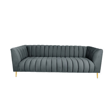 Zoey 2 Seater Stripe Couch-Grey
