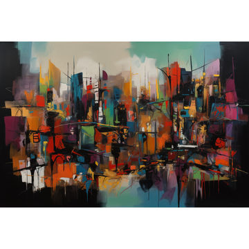 Canvas Wall Art - Abstract Artwork Pulsates Vibrantly  - A1259 - [120 x 80 cm]