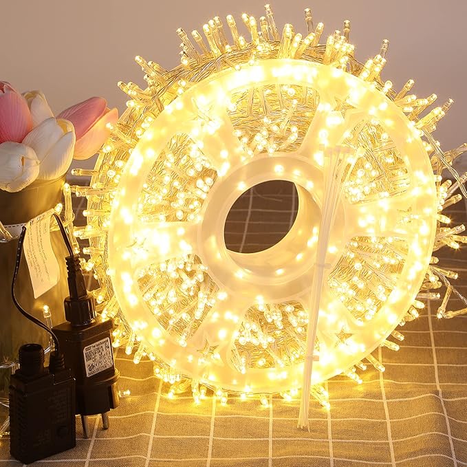 100M 9V Warm White String Fairy Light On White Cable With 8 Modes ZYF-D147