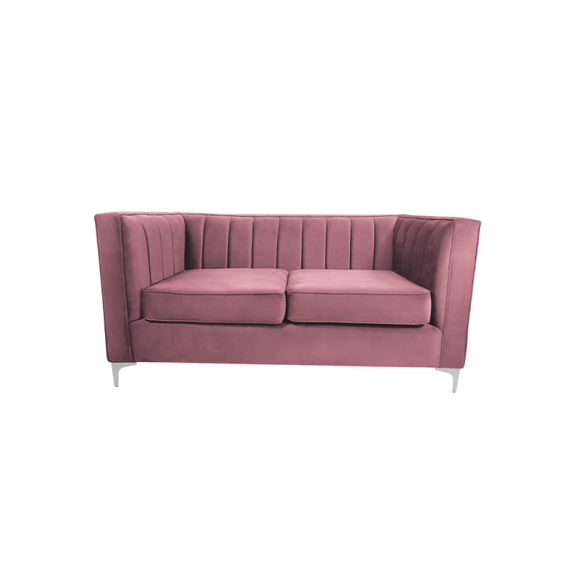 Oxford Two Seater Stripe Velvet - Pink