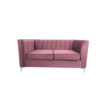 Oxford Two Seater Stripe Velvet - Pink