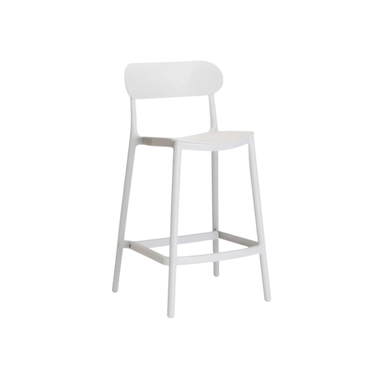 Modern Polypropylene Kitchen Stool - Light Grey