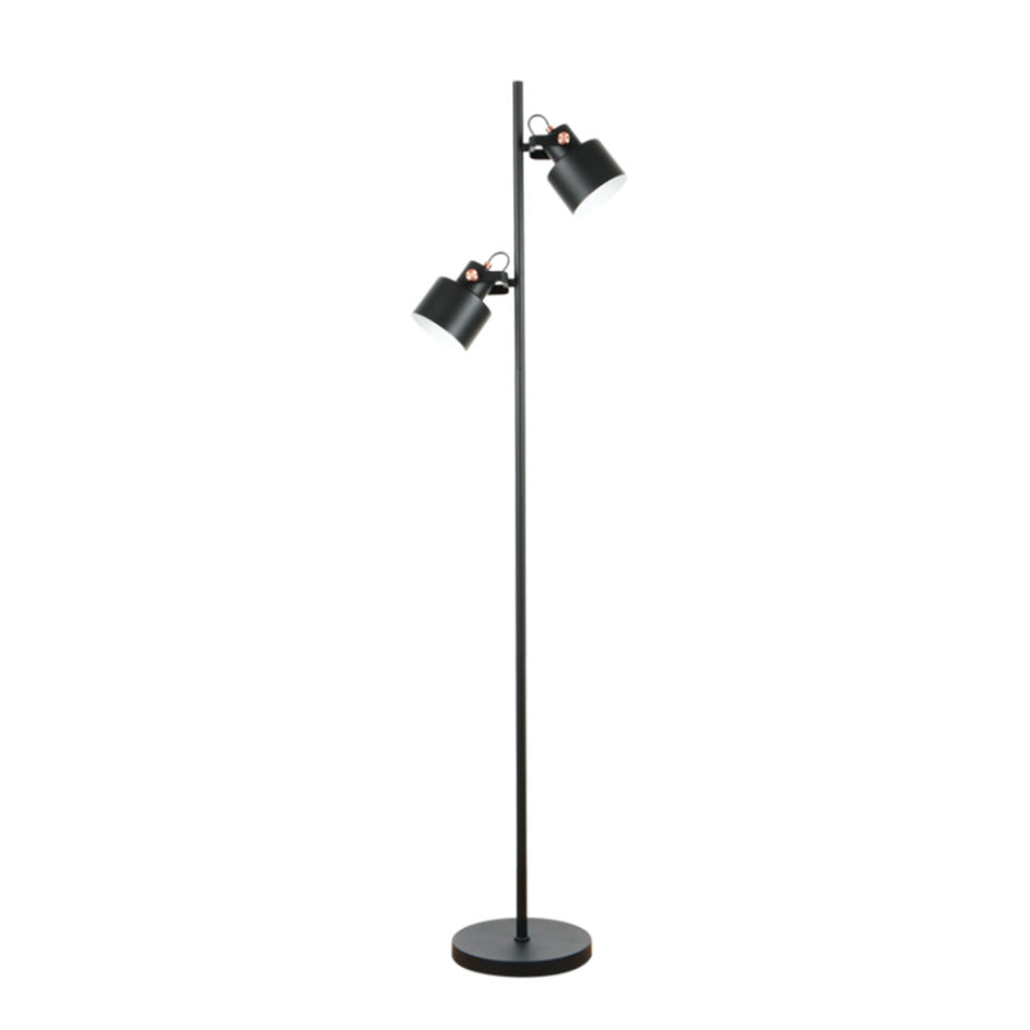 Matt Black and Copper with White Inner Metal Standing Lamp