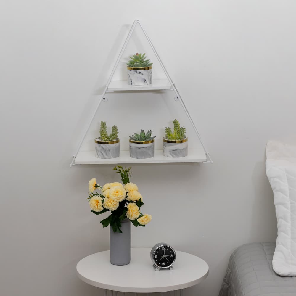 Triangular Geometric Shelf White