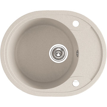 Laveo Dafne Granite Sink 1 Bowl with Half Drainer - Beach Sand